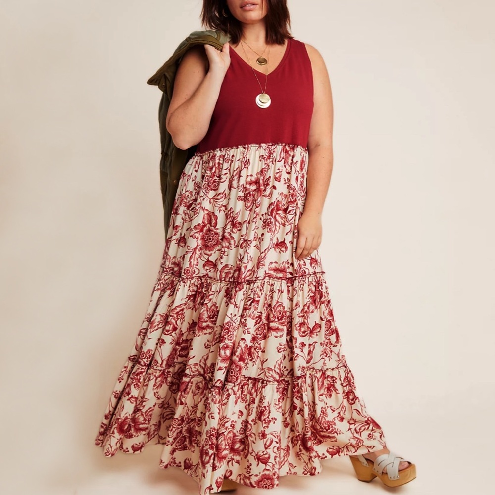 Anthropologie Trudie Tiered Maxi Dress